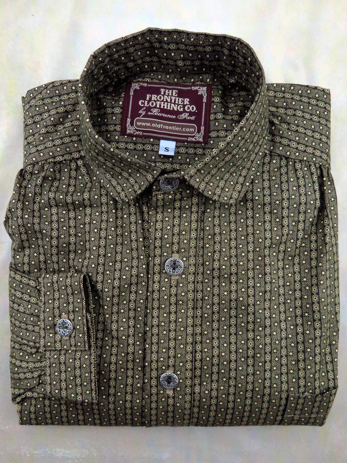 Mocha Brown and Cream Wallpaper Men's Victorian Shirt