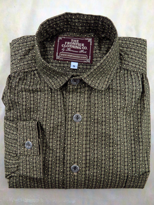 Mocha Brown and Cream Wallpaper Men's Victorian Shirt