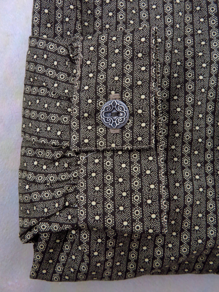 Mocha Brown and Cream Wallpaper Men's Victorian Shirt