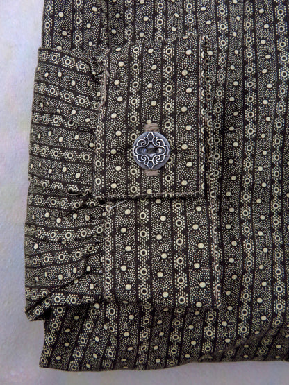 Mocha Brown and Cream Wallpaper Men's Victorian Shirt