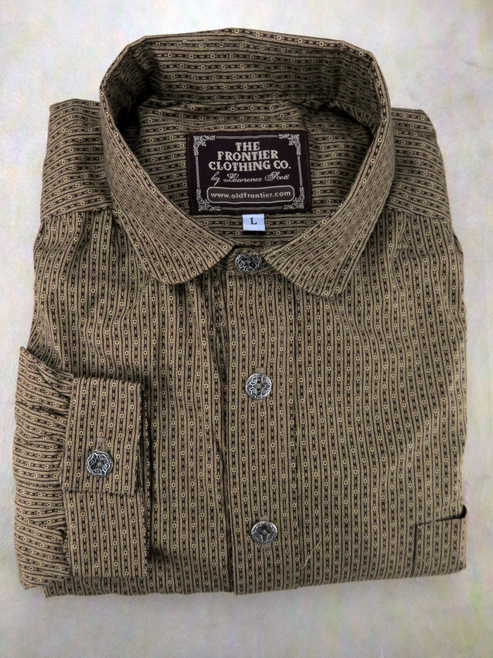 Mocha Southwest Stripe Men's Victorian Shirt