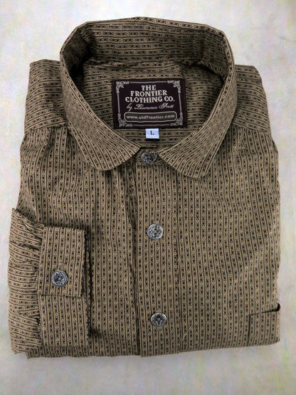Mocha Southwest Stripe Men's Victorian Shirt
