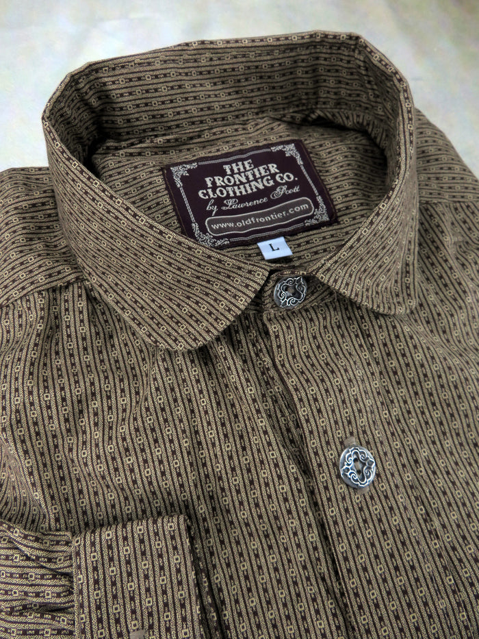Mocha Southwest Stripe Men's Victorian Shirt