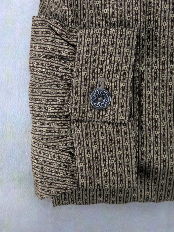 Mocha Southwest Stripe Men's Victorian Shirt