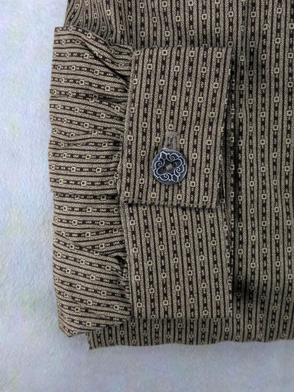 Mocha Southwest Stripe Men's Victorian Shirt