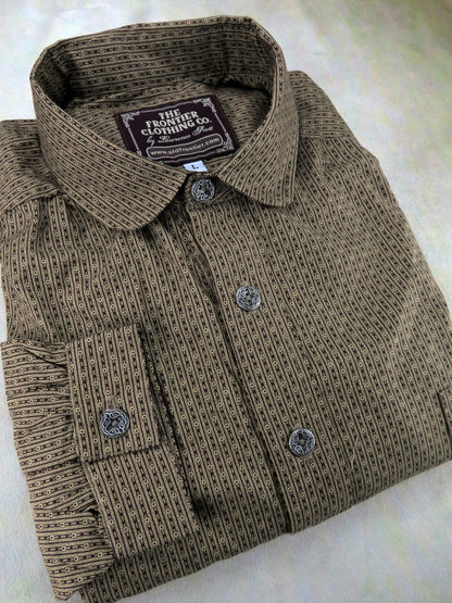 Mocha Southwest Stripe Men's Victorian Shirt