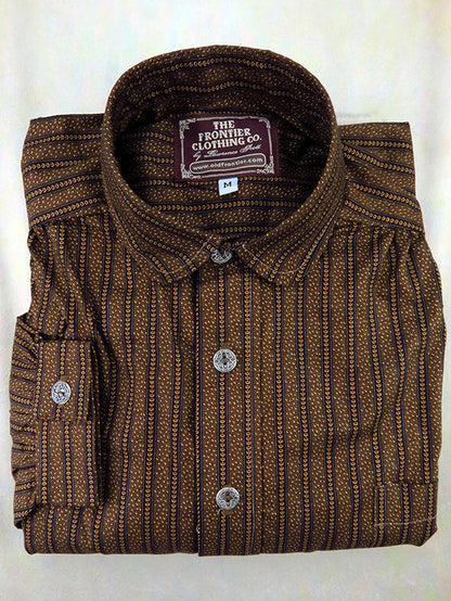 Mocha Stipple Stripe Victorian Shirt