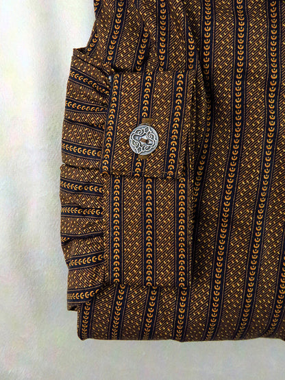 Mocha Stipple Stripe Victorian Shirt