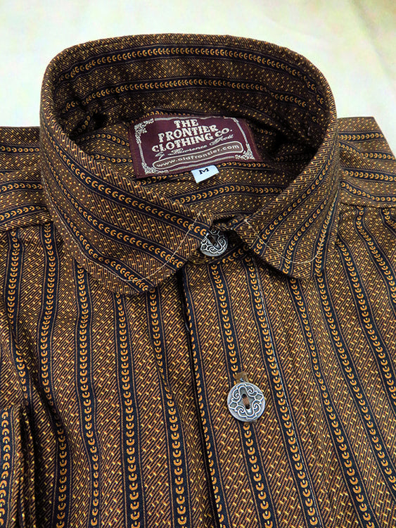 Mocha Stipple Stripe Victorian Shirt