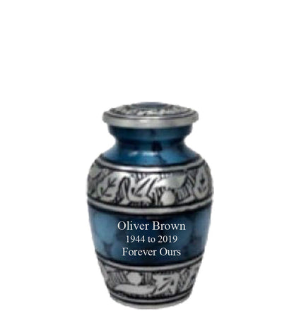 Modest Series - Elite Cloud Blue & Silver Cremation Urn - IUAL176