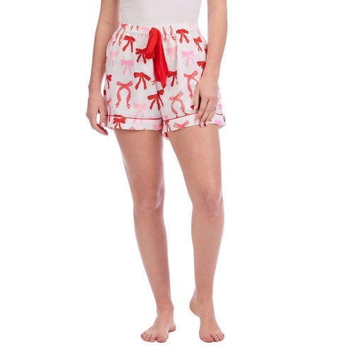 Mudpie- Bow Holiday Pajama Shorts  #81590010