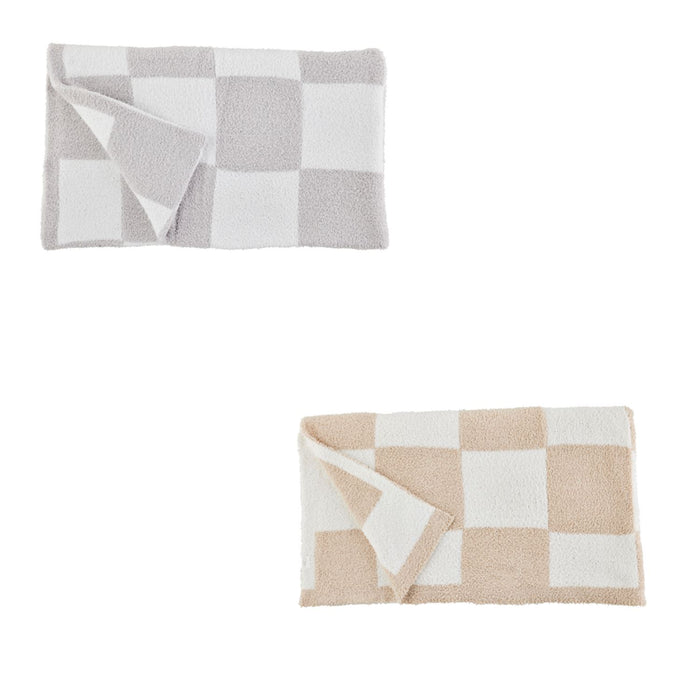 Mudpie- Chenille Checkered Blankets #81000003