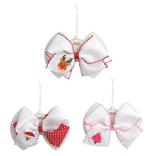 Mudpie- Christmas Embroidered Bows #10160200