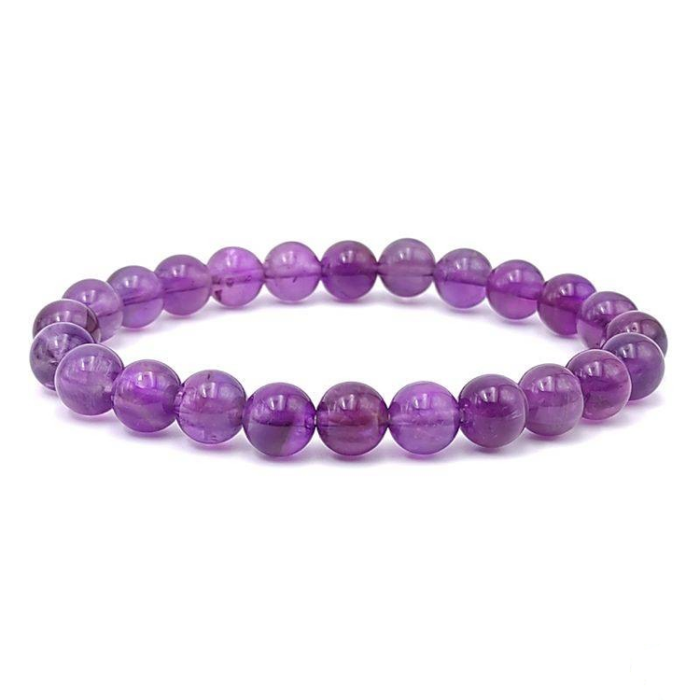 Natural Amethyst Stone Bead Bracelet