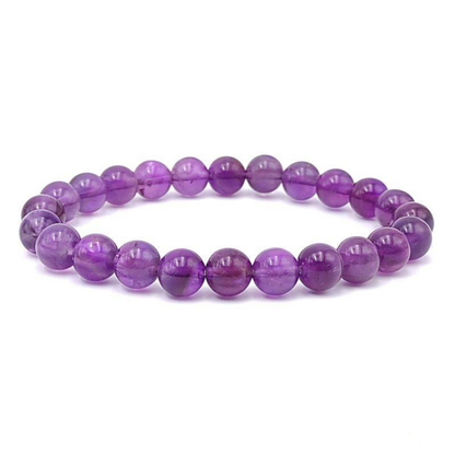 Natural Amethyst Stone Bead Bracelet