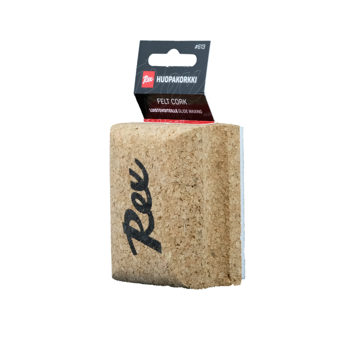 Cross country ski glide wax buffing felt cork