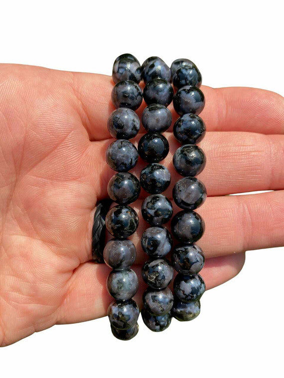 Natural Madagascar  Indigo Gabbro Beads Bracelet