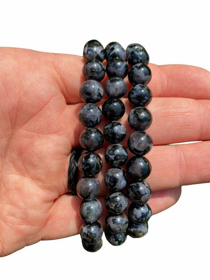 Natural Madagascar  Indigo Gabbro Beads Bracelet