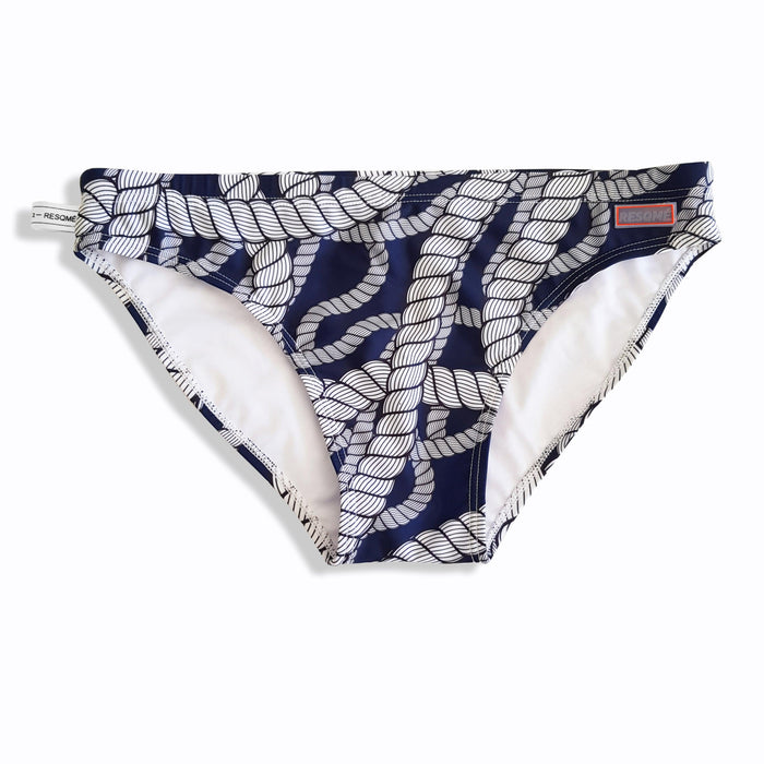 Navy rope brief swimwear