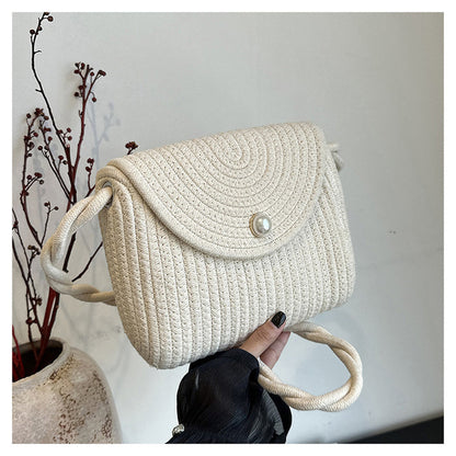 New Summer Casual Handmade Cotton Rope Woven Bag Fashion