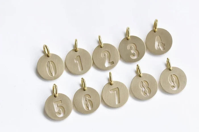 NUMBER BRASS CHARM