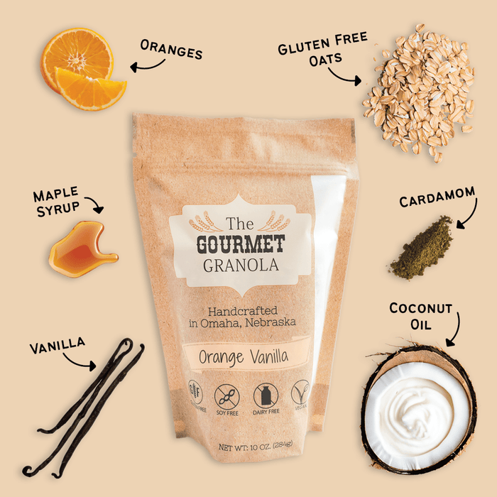 Orange Vanilla Granola | 10 oz | Gluten, Dairy, & Soy Free | The Gourmet Granola