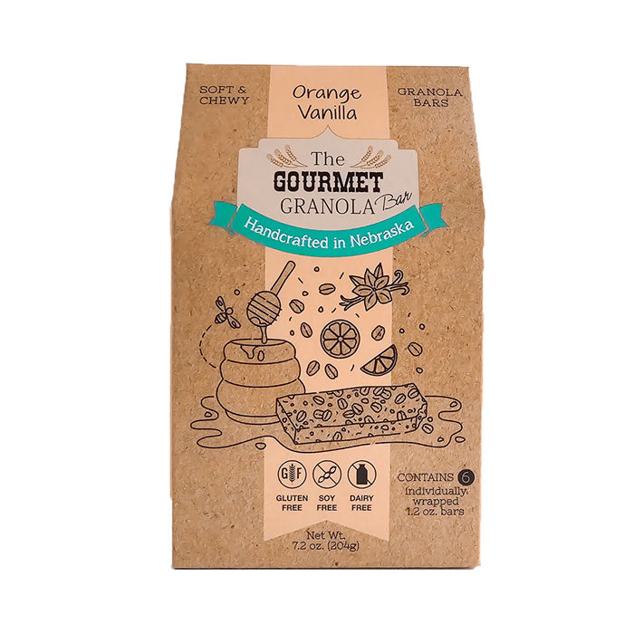 Orange Vanilla Granola Bars | Pack of 6 | Gluten, Dairy, & Soy Free | The Gourmet Granola