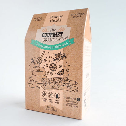 Orange Vanilla Granola Bars | Pack of 6 | Gluten, Dairy, & Soy Free | The Gourmet Granola