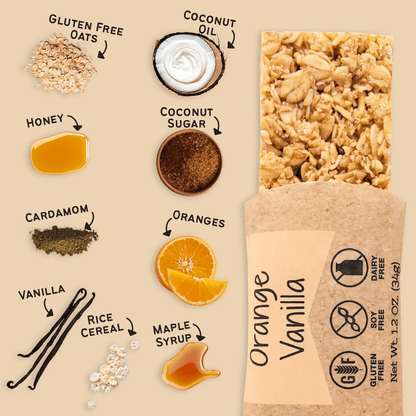 Orange Vanilla Granola Bars | Pack of 6 | Gluten, Dairy, & Soy Free | The Gourmet Granola
