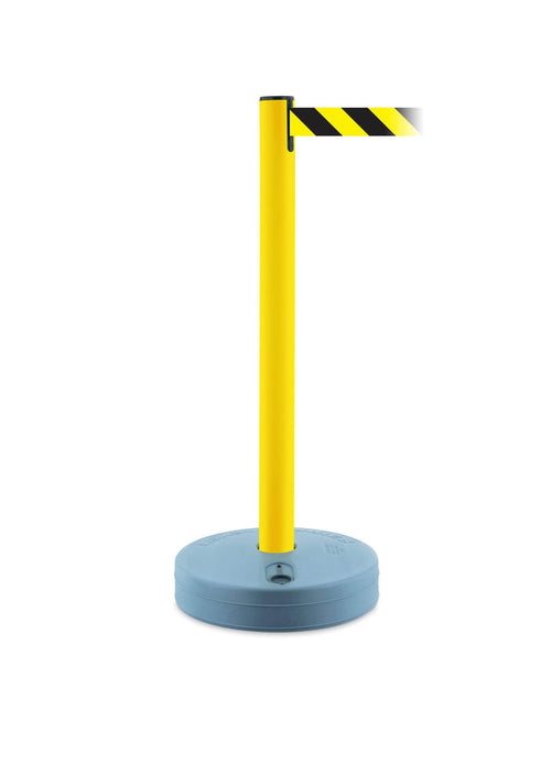 Outdoor Utility Barrier Stanchion, 7.5 Ft. Belt - Tensabarrier 885 - Crowd Control Warehouse
