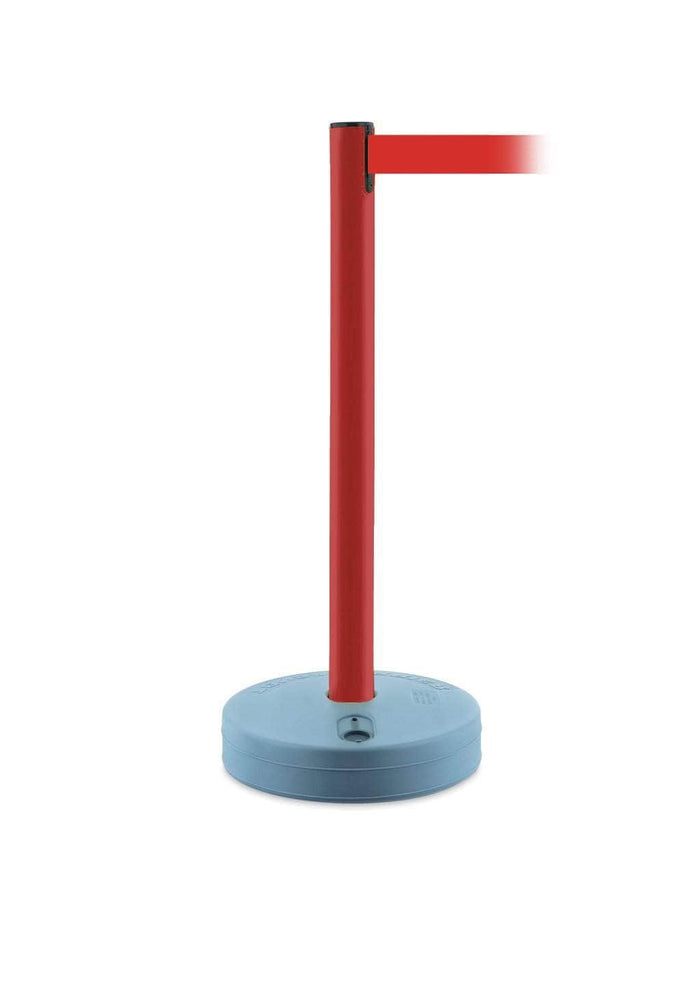 Outdoor Utility Barrier Stanchion, 7.5 Ft. Belt - Tensabarrier 885 - Crowd Control Warehouse
