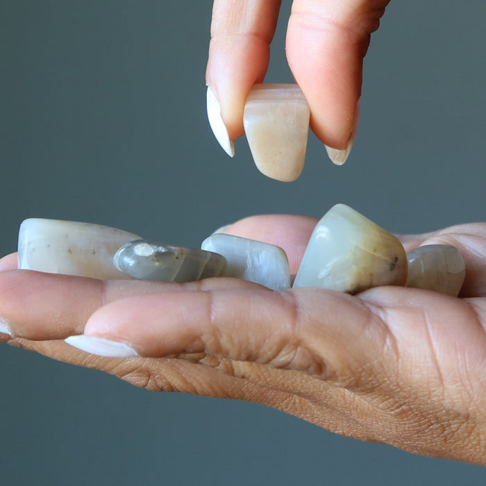 peach moonstone tumbled stones