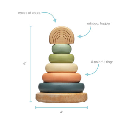 Pearhead Wooden Stacking Rainbow Tower Baby Toy