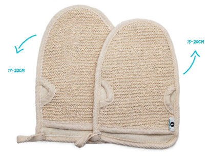 PEELING GLOVES | COTTON & HEMP | VEGAN & NATURAL - 2 PIECES