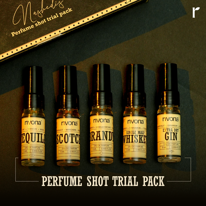 Perfume Shot Trial Pack by Rivona (Set of 5 perfumes)