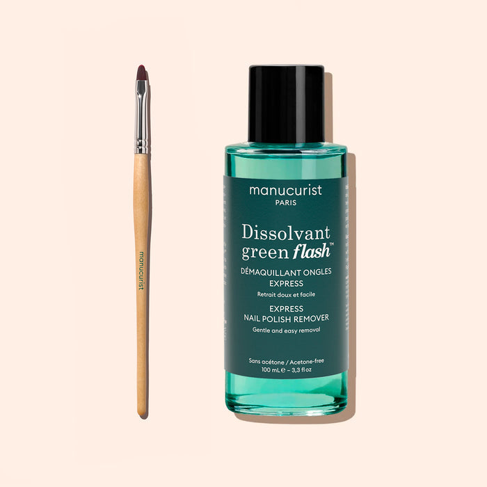 Pinceau Plat + Dissolvant Doux Green Flash™