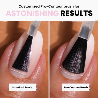 Discover the difference in nail polish application with a standard brush versus the Pro-Contour brush. LONDONTOWN's Pink Palm offers precision and evenness, especially when applying pastel shades, ensuring a flawless finish every time.