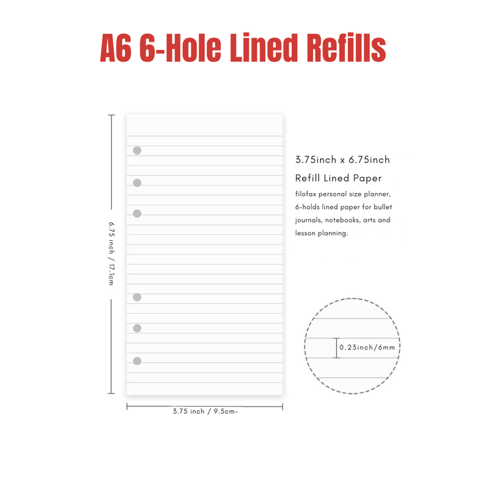 A6 Lined Refill
