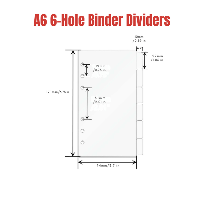 A6 Binder Dividers