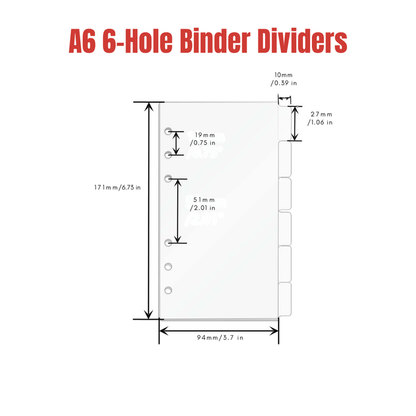 A6 Binder Dividers