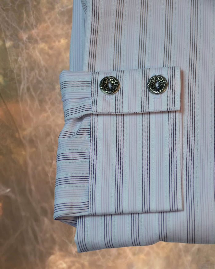 Plum and Lavender Pencil Stripe Men's Dakota Shirt