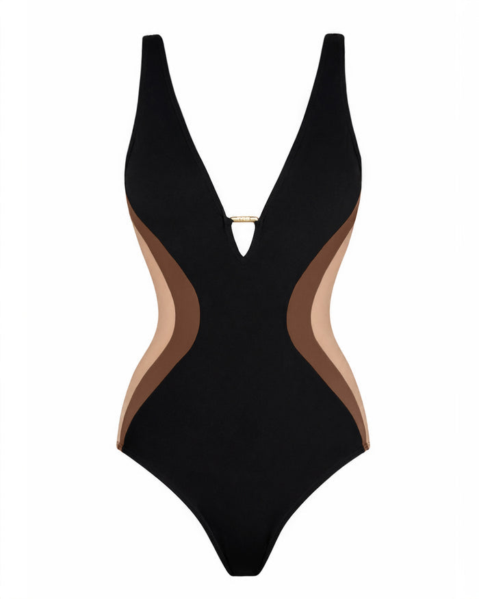 Outline image of Plungey Triangle - Contour Black/Cocoa/Tawny front