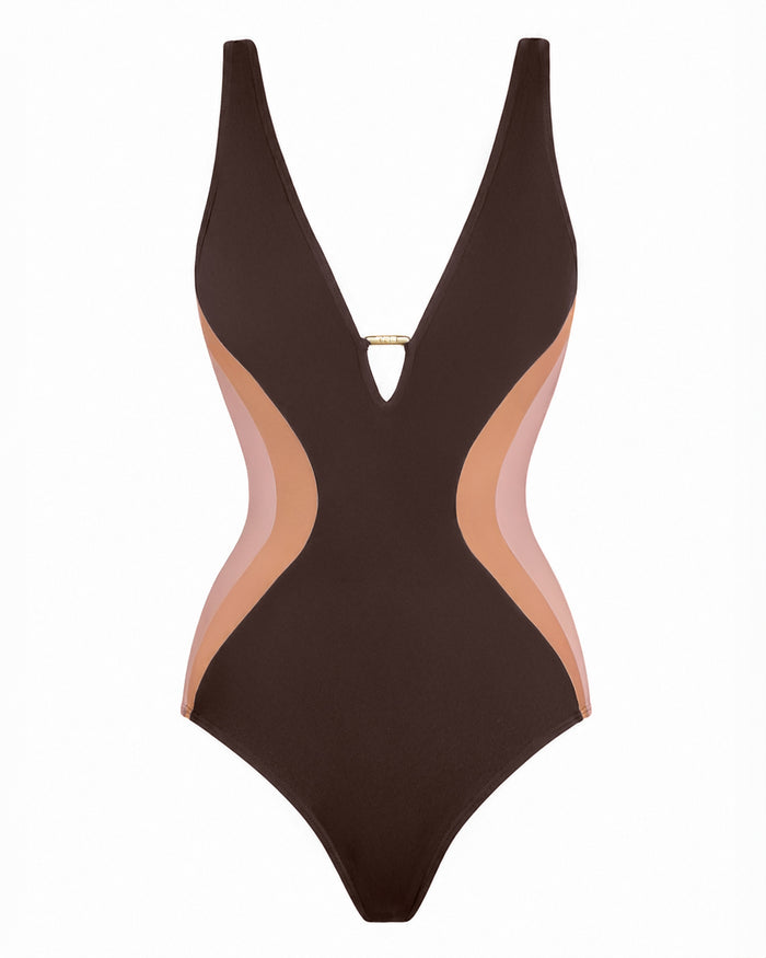 Outline image of Plungey Triangle - Contour Espresso/Tawny/Rose