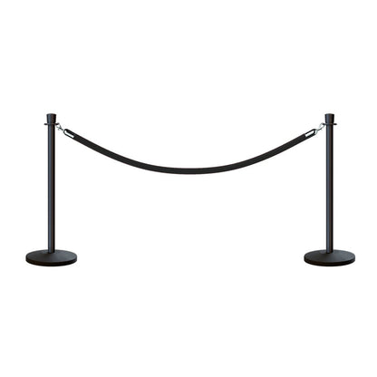 Post and Rope Stanchion Kit, Crown Top Posts, 6 Ft. Velvet Foam Core Rope - Montour Line - Crowd Control Warehouse