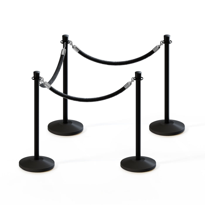 BLACK / BLACK ROPE / 4 Posts / 3 Ropes