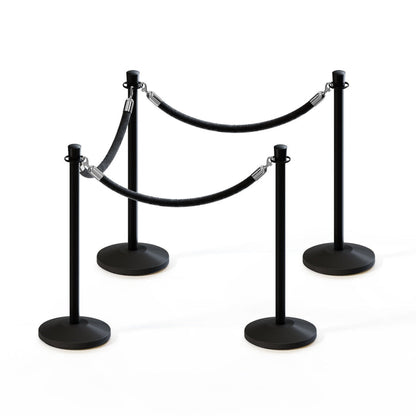 BLACK / BLACK ROPE / 4 Posts / 3 Ropes