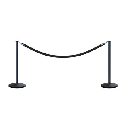 Post and Rope Stanchion Kit, Flat Top Posts, 6 Ft. Velvet Foam Core Rope - Montour Line - Crowd Control Warehouse