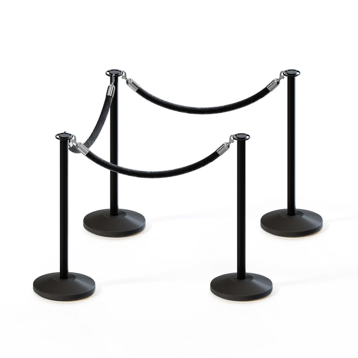 BLACK / BLACK ROPE / 4 Posts / 3 Ropes