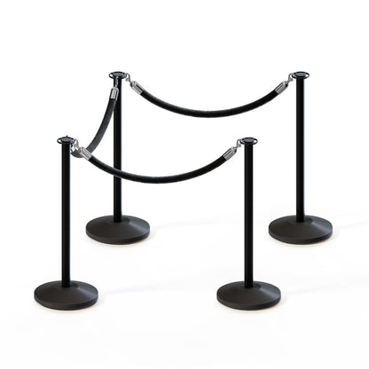 BLACK / BLACK ROPE / 4 Posts / 3 Ropes