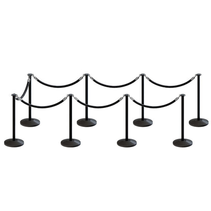 BLACK / BLACK ROPE / 8 Posts / 7 Ropes